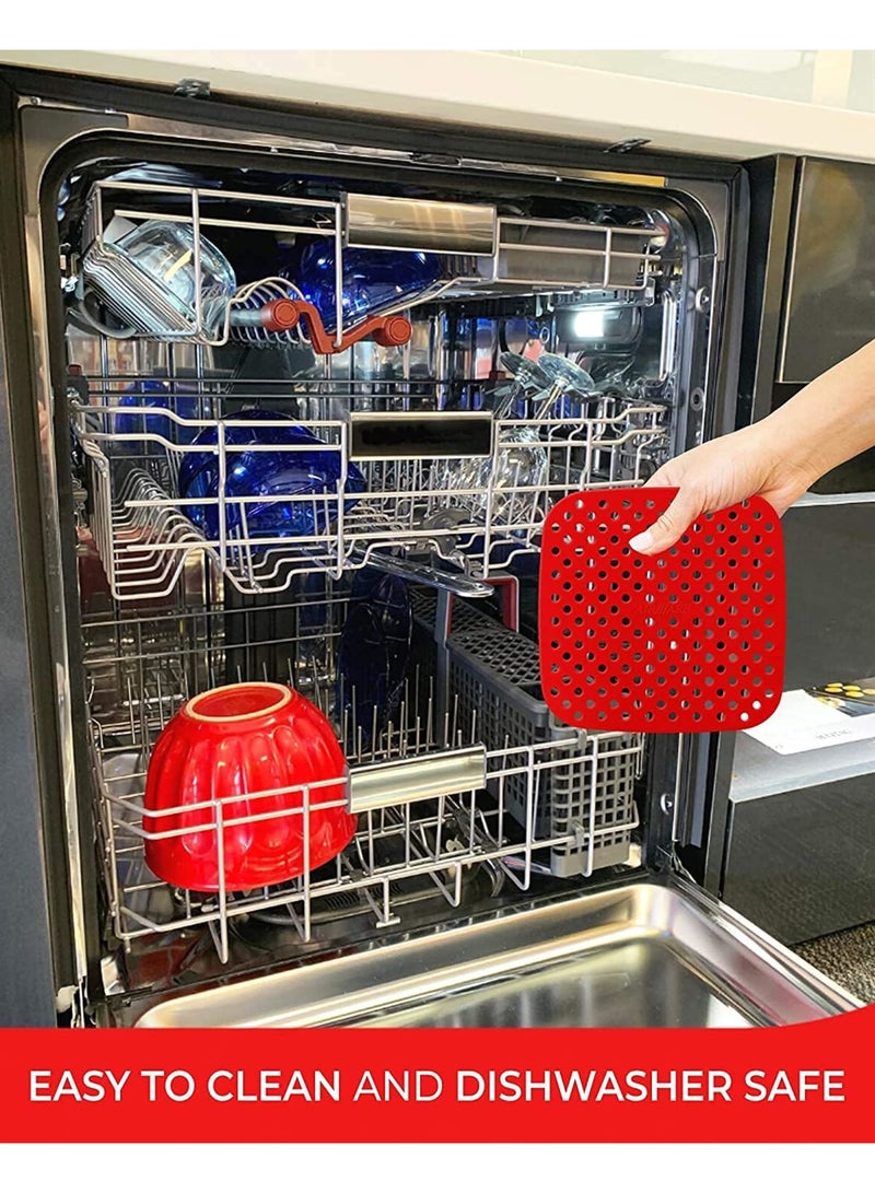 Zikra Air Fryer Liners, Original Reusable Air Fryer Liners – 8.5-Inch Square, Food-Grade | Air Fryer Accessories, BPA Free (2 Piece) - Image 5