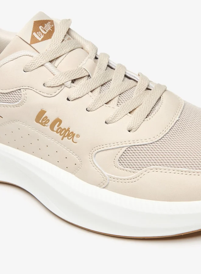 Lee Cooper Men's Mesh Low Ankle Sneakers with Lace-Up Closure