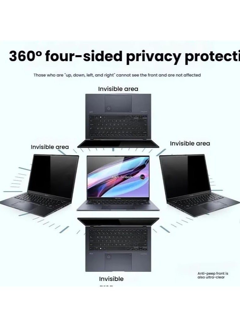 عام "حماية خصوصية للشاشة متوافقة مع لاب توب Asus ZenBook 14 OLED (2025) UX3405C مقاس 14 بوصة - فيلم لاصق يوفر خصوصية 360° ضد التجسس" - Image 4