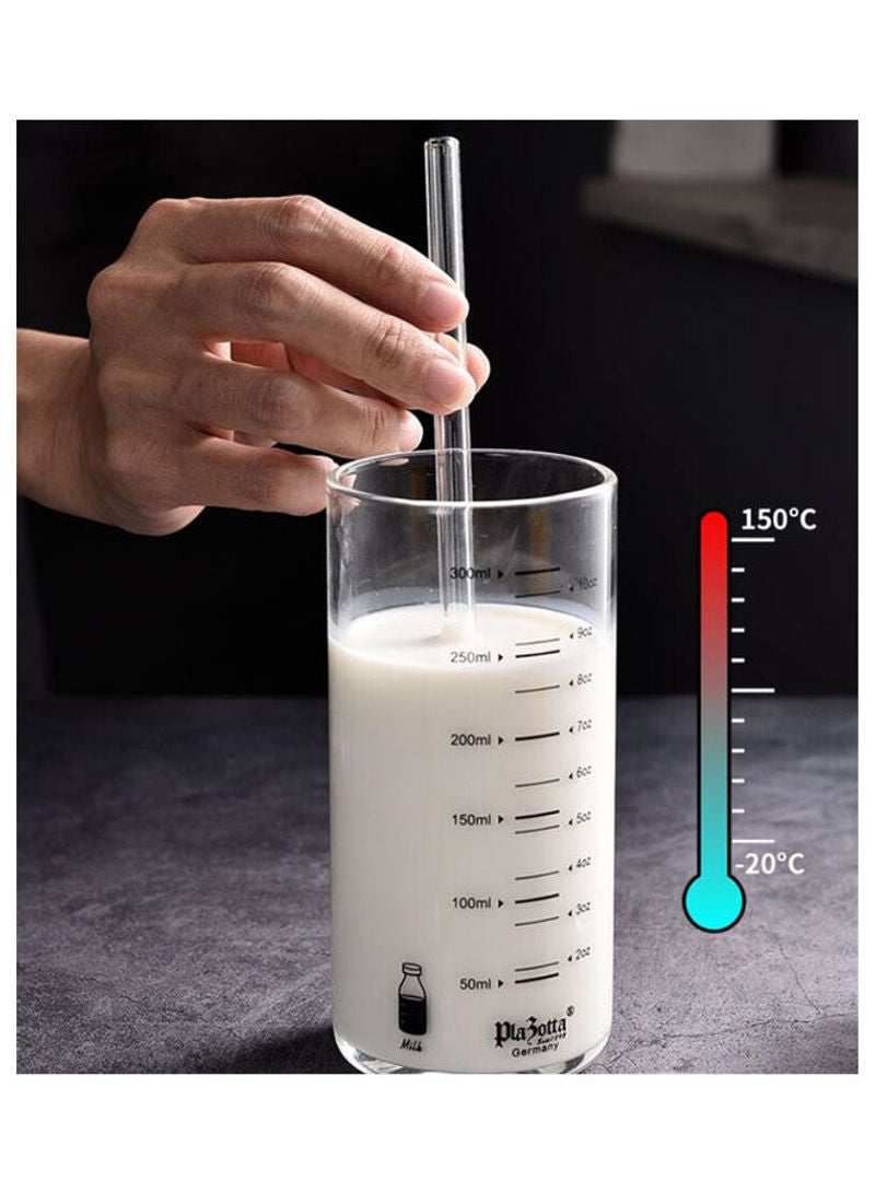 4 Pcs Reusable Glass Straws With Cleaning Brush Transparent 20cm - Image 3