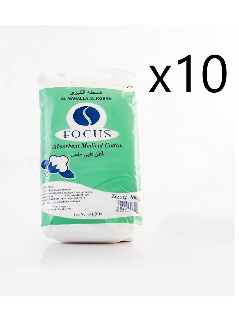 FOCUS - focus medical cotton 100 gm 10 pieces - Image 1