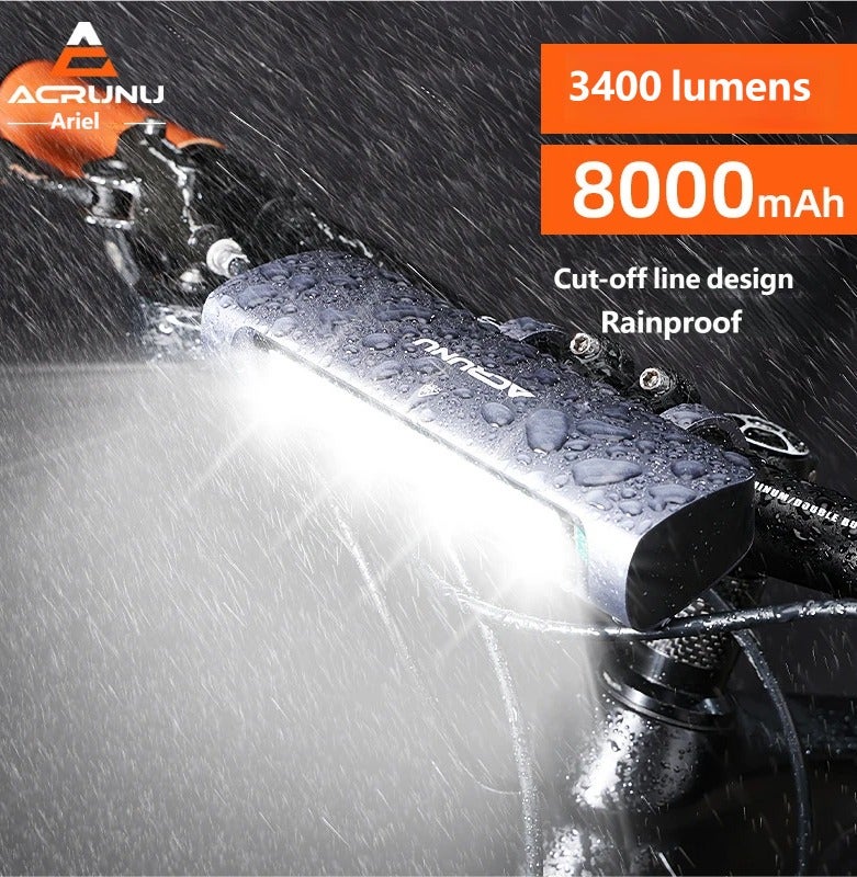 ACRUNU High-Lumen Anti-Glare LED Bike Headlight – Aluminum Alloy Light for Night Riding and Road Cycling - Image 2