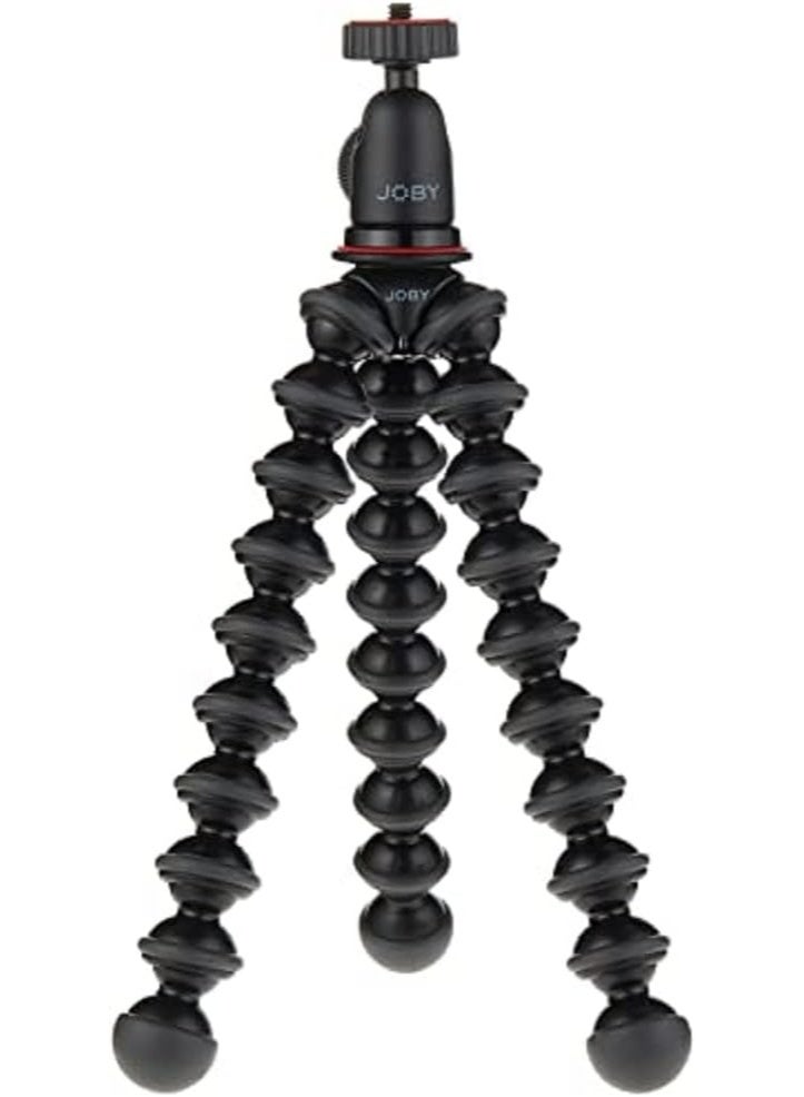 جوبي طقم حامل ثلاثي القوائم صغير الحجم JOBY JB01503 GorillaPod 1K، يتضمن حاملًا ورأسًا كرويًا، مناسب للكاميرات أو الأجهزة الصغيرة عديمة المرآة التي يصل وزنها إلى 1 كيلوجرام (2.2 رطل) - أسود/فحمي - Image 1