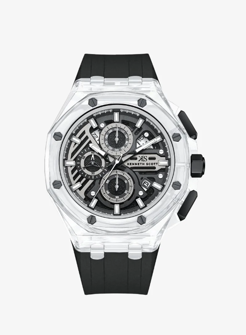 كينيث سكوت Men's Silicone Chronograph  Watch K26109-ZSBB - 46 mm