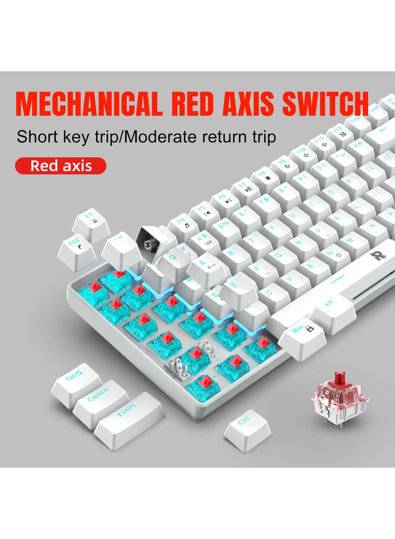 ROCK POW 84 Keys 70% Mechanical Gaming Keyboard Ice  Blue Backlit Ultra-Compact Mini Compact Keyboard for PC/Mac Gamer Typist Easy Carry on Trip Red Switch - Image 3