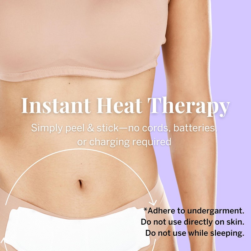 Pixie Cup Pixie Large Period Cramps Menstrual Pain Relief Heat Patches for Feminine Care - Lower Abdominal & Back Ache Therapy - Up to 8 Hours - 3 Count Discreet Disposable Heat Pads - Image 4