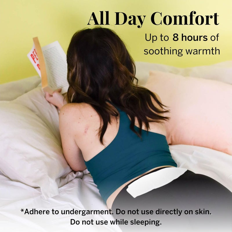 Pixie Cup Pixie Large Period Cramps Menstrual Pain Relief Heat Patches for Feminine Care - Lower Abdominal & Back Ache Therapy - Up to 8 Hours - 3 Count Discreet Disposable Heat Pads - Image 3