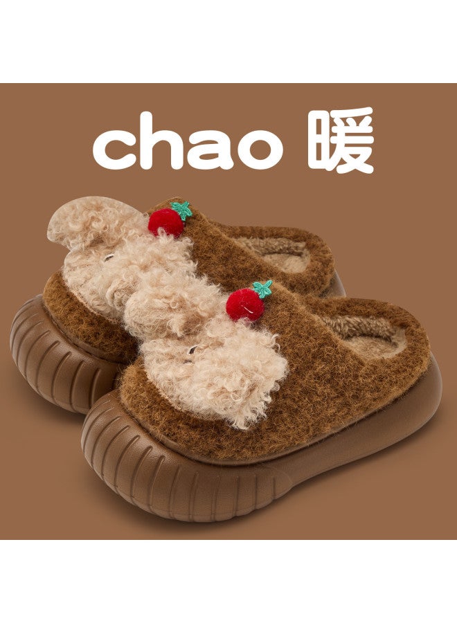 Children's Cotton Slippers For Girls, Autumn And Winter  New Style, Indoor Home Warm Cartoon Slippers For Older Kids, Girls' Furry Slippers