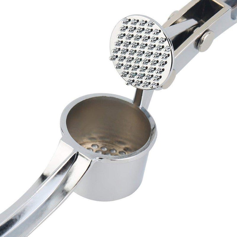 PallRin Garlic Press Best Crusher for Kitchen Tools to Hand aid Stainless Steel Handy Ginger Mincer for Home Heavy Presser Masher Crush Easily Silver Color 1 Nos  - Image 5