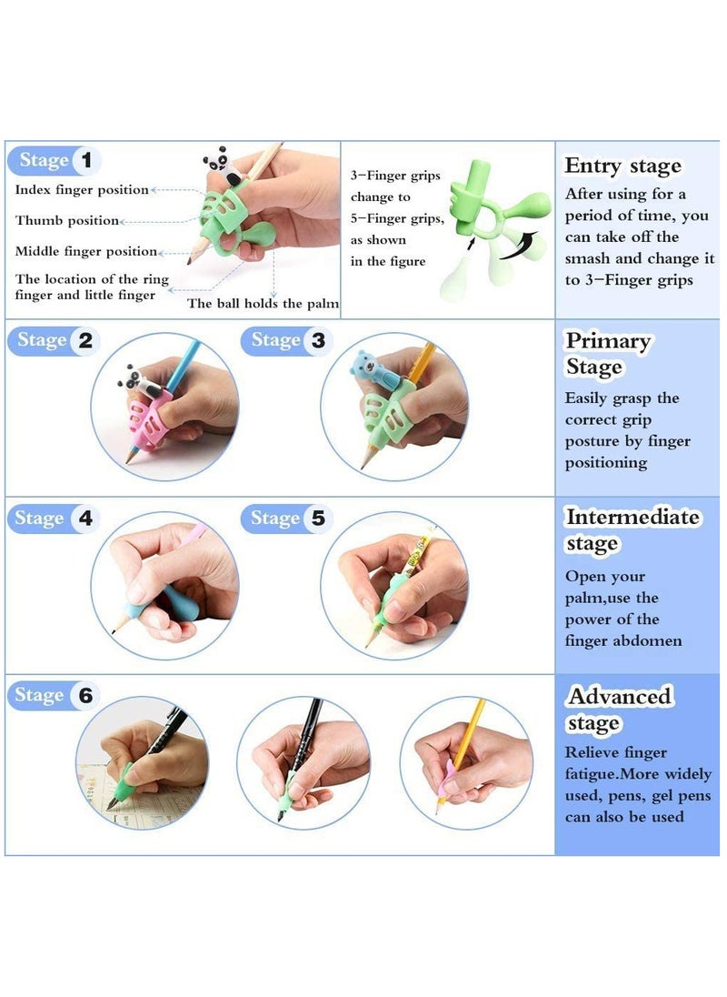 HomarKet 15 PCS Pencil Grips for Kids Handwriting Pencil gripper Pencil Holder Posture Correction Training Writing AIDS for preschooler Kids toddler Children Special Needs  - Image 3