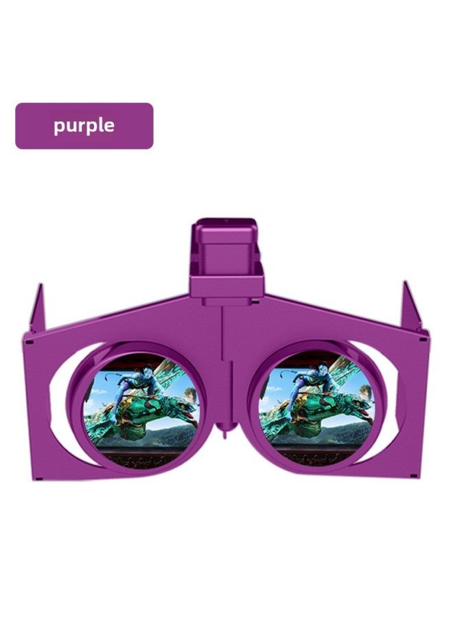 Folding VR Glasses V1 Gift Mini Mobile Phone 3D Virtual Reality BOX Panoramic Convenient Generation VR Glasses-Color:V1 Folded Purple - Image 1