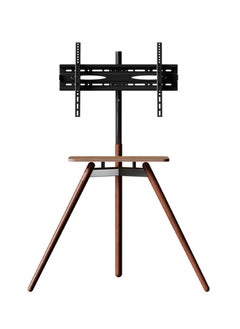 FlashHawk Tripod Floor TV Stand for 32-75 inch Screen TV, Height Adjustable, 15° Tilt Adjustable,TV Mount with Wooden Tray Cable Management, VESA 600*400 MM, Load-bearing 45 KG - Black  - Image 1