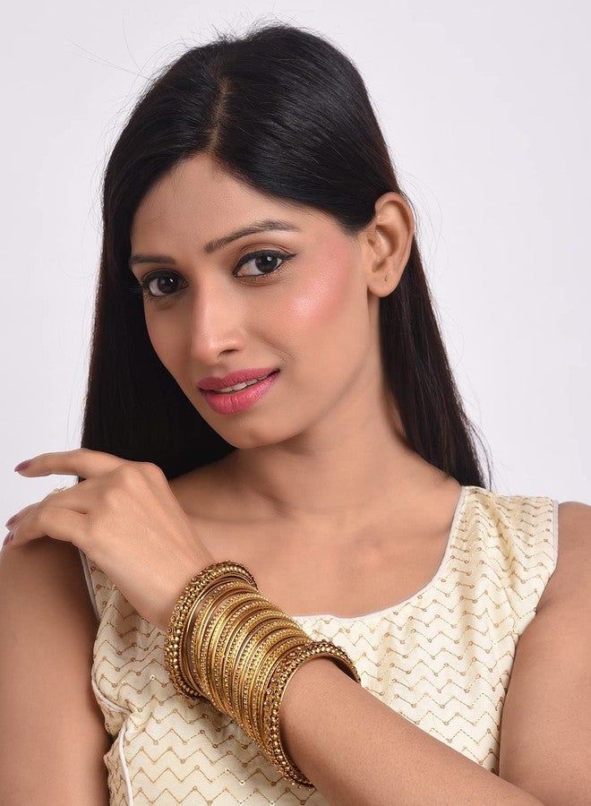 Efulgenz Boho Vintage Gypsy Tribal Indian Crystal Bracelets Bangle Set - Image 4