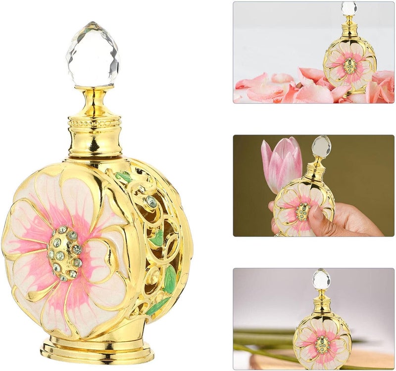ULTECHNOVO Creative Glass Bottle Flower Design Perfume Container for Travel Leak Chic Storage for Essential Oils and Cosmetics - Image 4