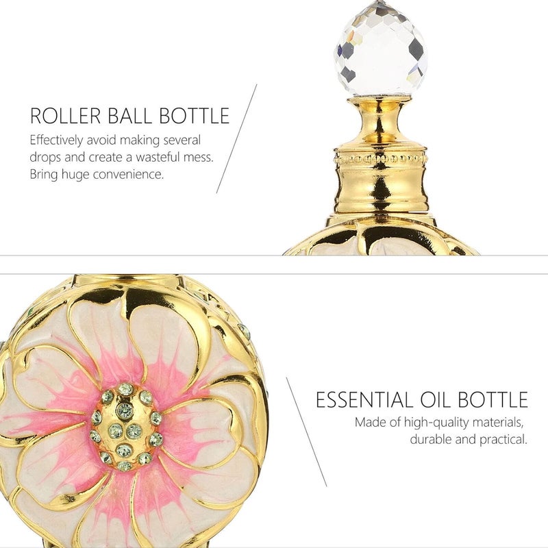 ULTECHNOVO Creative Glass Bottle Flower Design Perfume Container for Travel Leak Chic Storage for Essential Oils and Cosmetics - Image 3