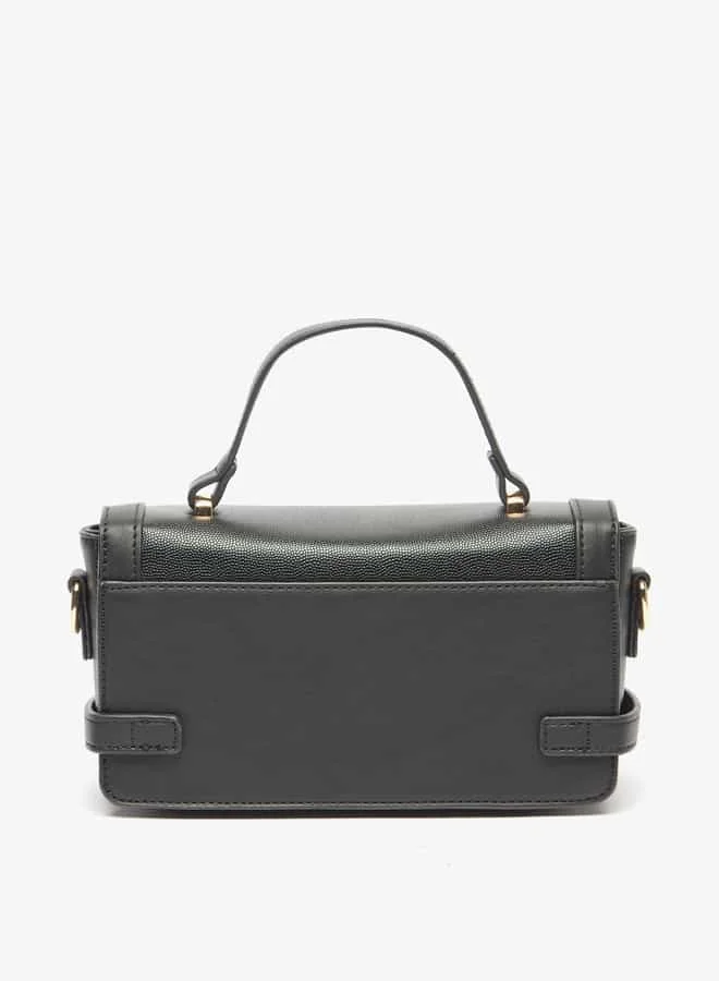 فلورا بيلا من شو إكسبرس Women Textured Satchel Bag with Button Closure and Top Handle