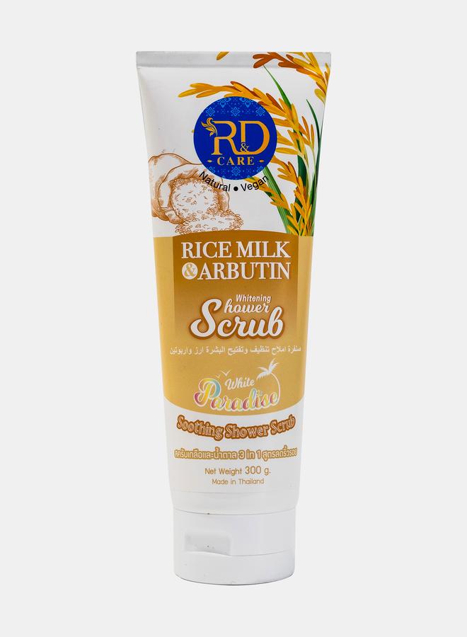 R&D Rice Milk & Arbutin Whitening Shower Scrub, 300gm - Image 1