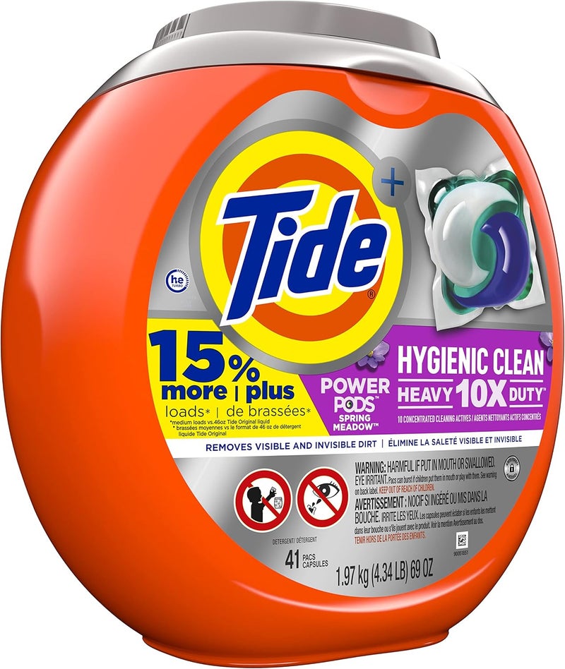 Hygienic Clean Heavy 10x Duty Power PODS Laundry Detergent Soap Pods, Spring Meadow, 41 count, For Visible and Invisible Dirt - Image 2
