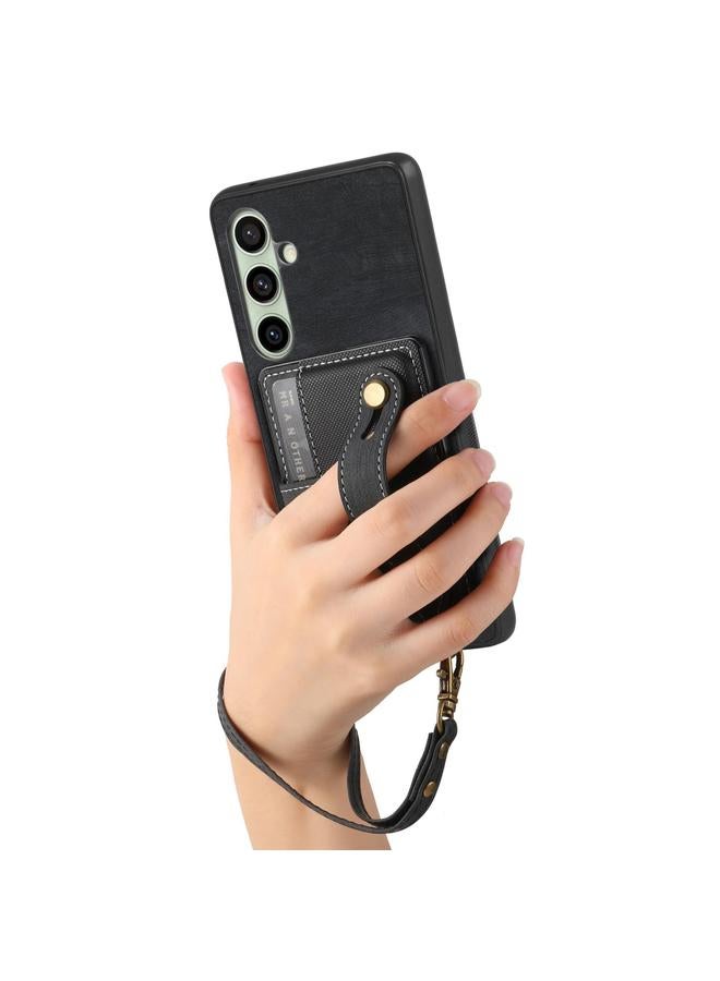 erorex Case For Samsung Galaxy A56 5G Retro Cross Wristband Wallet Leather Back Phone Case - Image 4