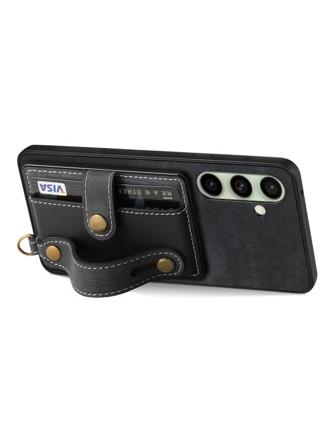 erorex Case For Samsung Galaxy A56 5G Retro Cross Wristband Wallet Leather Back Phone Case - Image 3