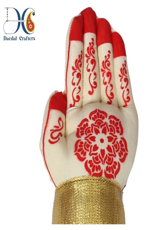 Daedal crafters أيدي Daedal crafters لتزيين الآلهة، أيدي Varalakshmi Devi لديكور Pooja، أيدي قماش قطني قابلة لإعادة الاستخدام لدمية Gowri لمهرجان Varalakshmi Pooja (27 × 7 سم) - Image 4