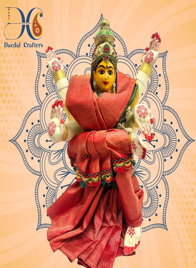 Daedal crafters أيدي Daedal crafters لتزيين الآلهة، أيدي Varalakshmi Devi لديكور Pooja، أيدي قماش قطني قابلة لإعادة الاستخدام لدمية Gowri لمهرجان Varalakshmi Pooja (27 × 7 سم) - Image 2