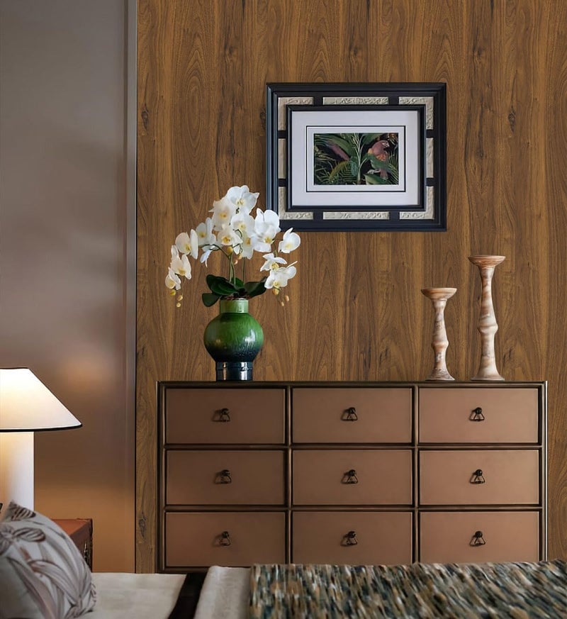 Abyssaly Wood Contact Paper, Brown Wood Peel and Stick Wallpaper for Cabinets, Self Adhesive Waterproof Wall Paper for Furniture Countertops Drawer Shelf Liner 11.8" X 78.7" - Image 4