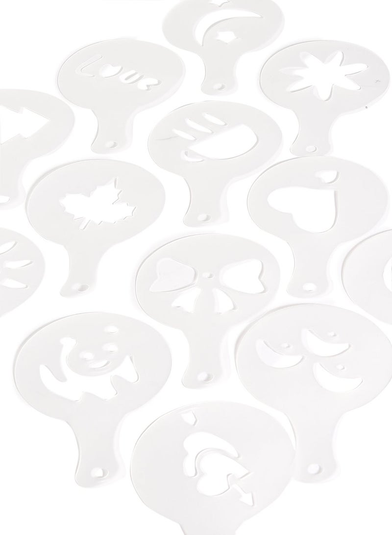 16-Piece Coffee Art Stencil Set Silver - Image 3