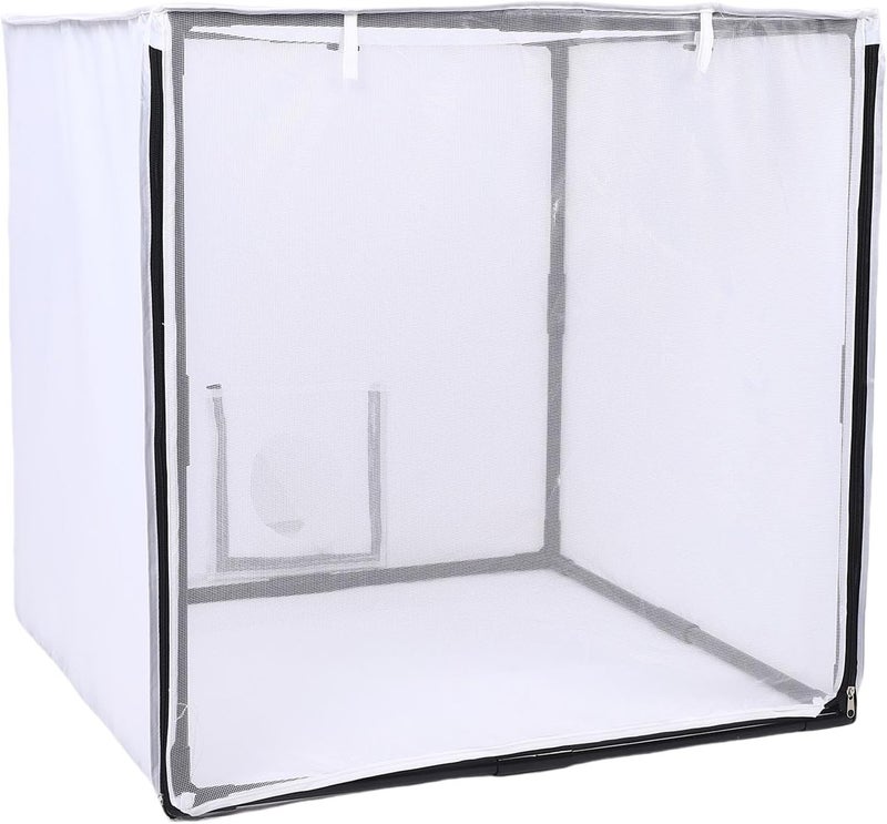 SENECESLI Portable Spray Paint Booth Tent with Filter & Mesh Curtain, Mobile Detachable Painting Tent for Garage Studio Yard, 75x75x75cm - Image 4