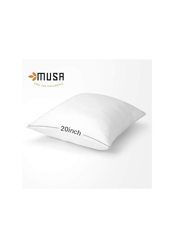 MUSA MUSA وسائد ميوس ميوس - عبوة من 4 حشوات وسائد ناعمة من بولي قطن (50 × 50 سم) ، بيضاء - Image 2