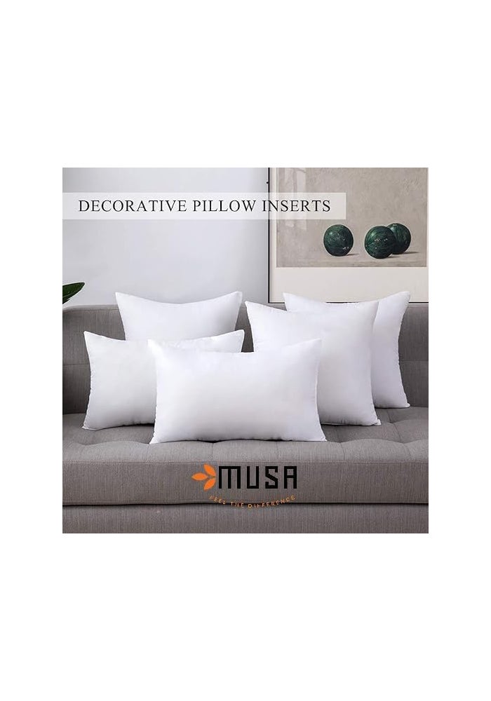 MUSA MUSA وسائد ميوس ميوس - عبوة من 4 حشوات وسائد ناعمة من بولي قطن (50 × 50 سم) ، بيضاء - Image 5