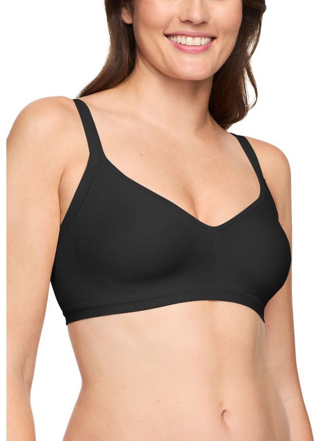 Warner's Women's Blissful Benefits Easy Simple Sized No Bulge Wirefree T-Shirt Bra, Black, L - Image 1