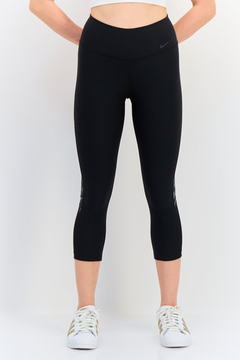 Nike Women Tight Fit Brand Logo 3/4 Training Tights, Black - Image 1