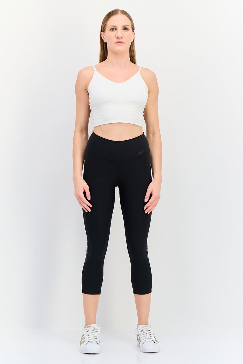 Nike Women Tight Fit Brand Logo 3/4 Training Tights, Black - Image 4