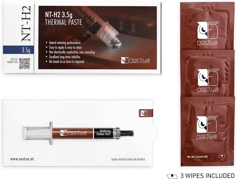 NOCTUA نوكتوا NT-H2 3.5 جرام، معجون حراري للكمبيوتر يشمل 3 مناديل تنظيف (3.5 جرام) - Image 3