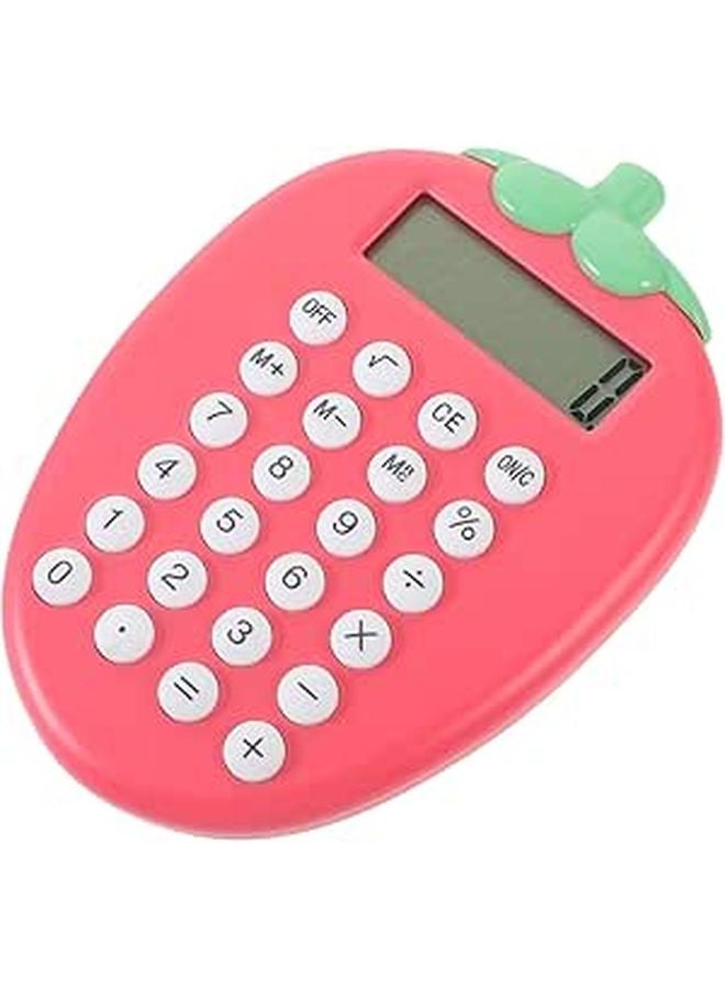 Strawberry Solar Calculator Portable Four Function Lightweight For Students Office - Image 1