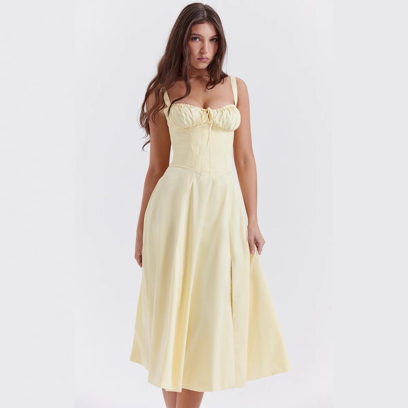 Floral Spaghetti Strap Swing Dress with Tie - Image 2