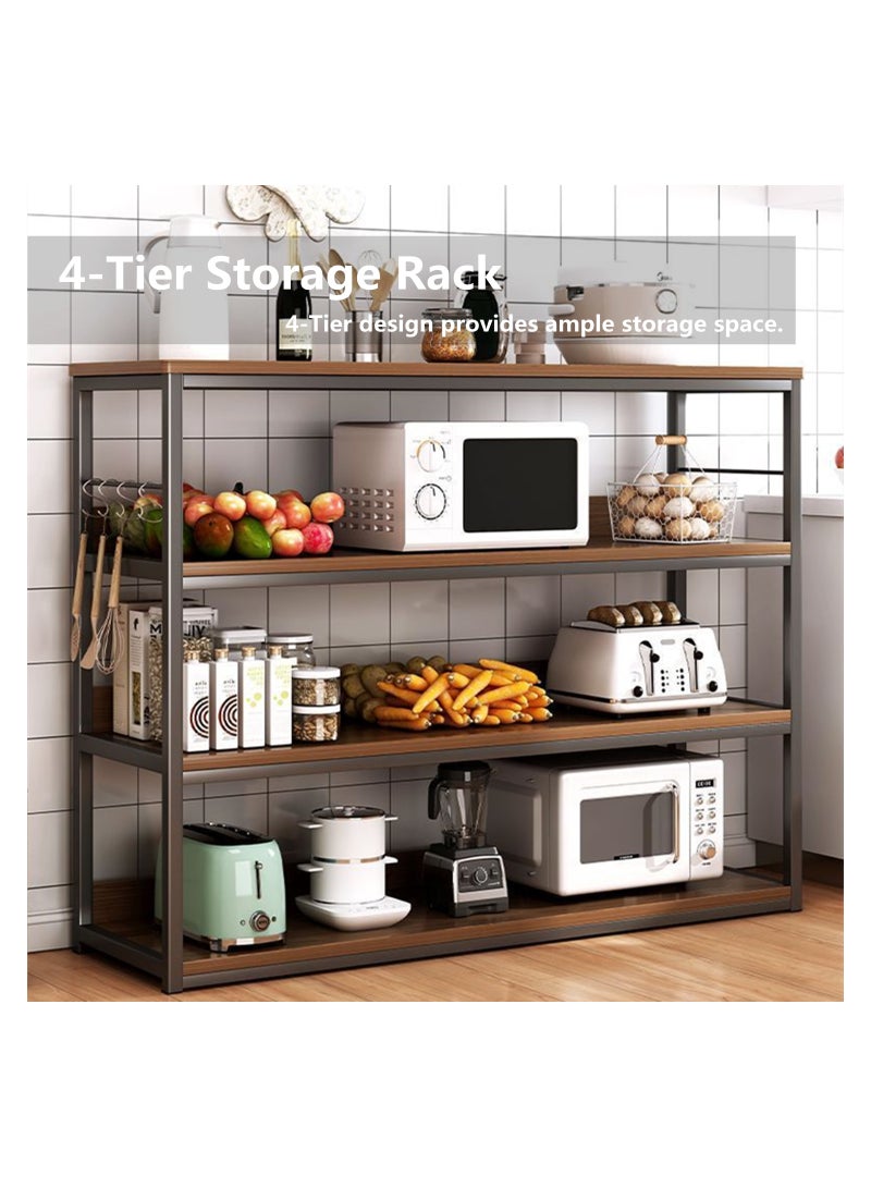 هيكسدريم رف تخزين، رف فرن من 4 طبقات، خزانة مطبخ مقاس 120 × 30 × 120 سم، رف الكتب، خزائن كتب غرفة المعيشة، مناسبة للممر، الأريكة، غرفة المعيشة، المطبخ، غرفة النوم - Image 2