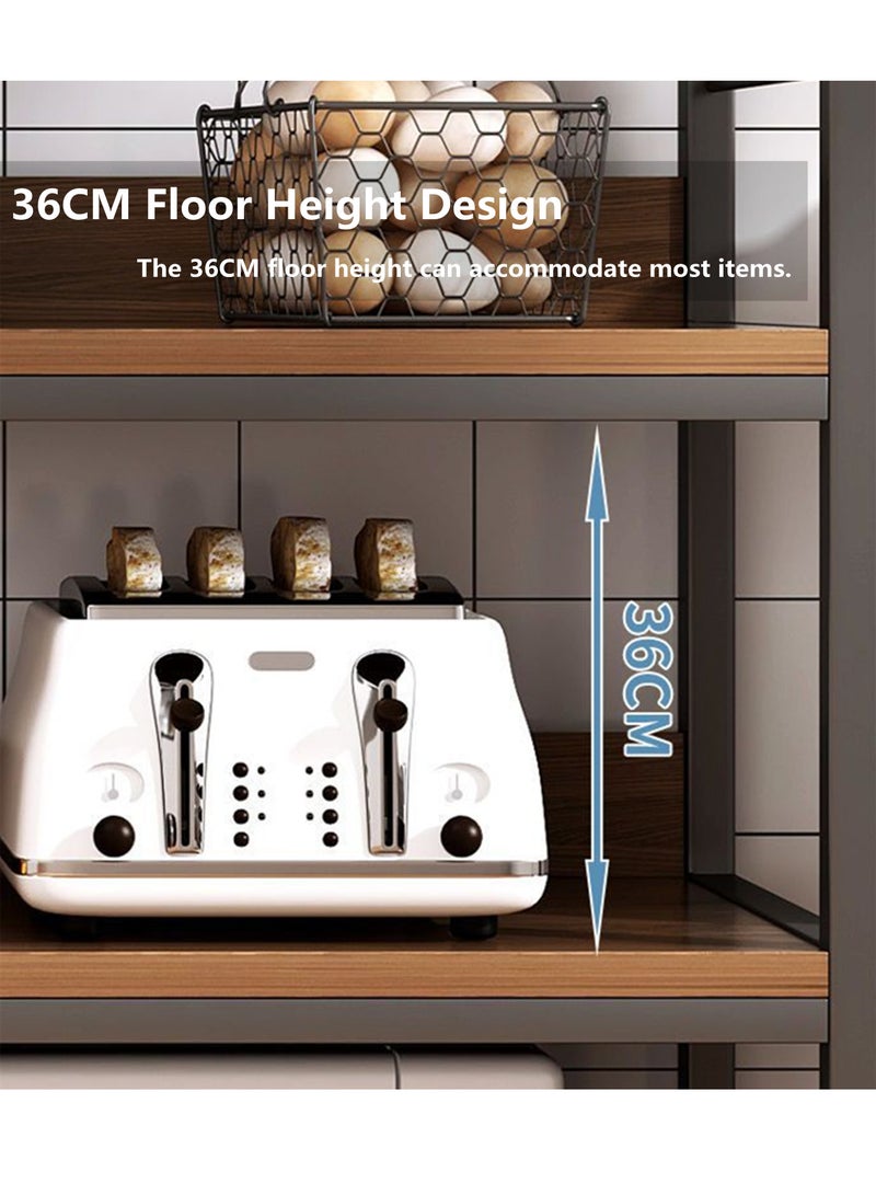 هيكسدريم رف تخزين، رف فرن من 4 طبقات، خزانة مطبخ مقاس 120 × 30 × 120 سم، رف الكتب، خزائن كتب غرفة المعيشة، مناسبة للممر، الأريكة، غرفة المعيشة، المطبخ، غرفة النوم - Image 5