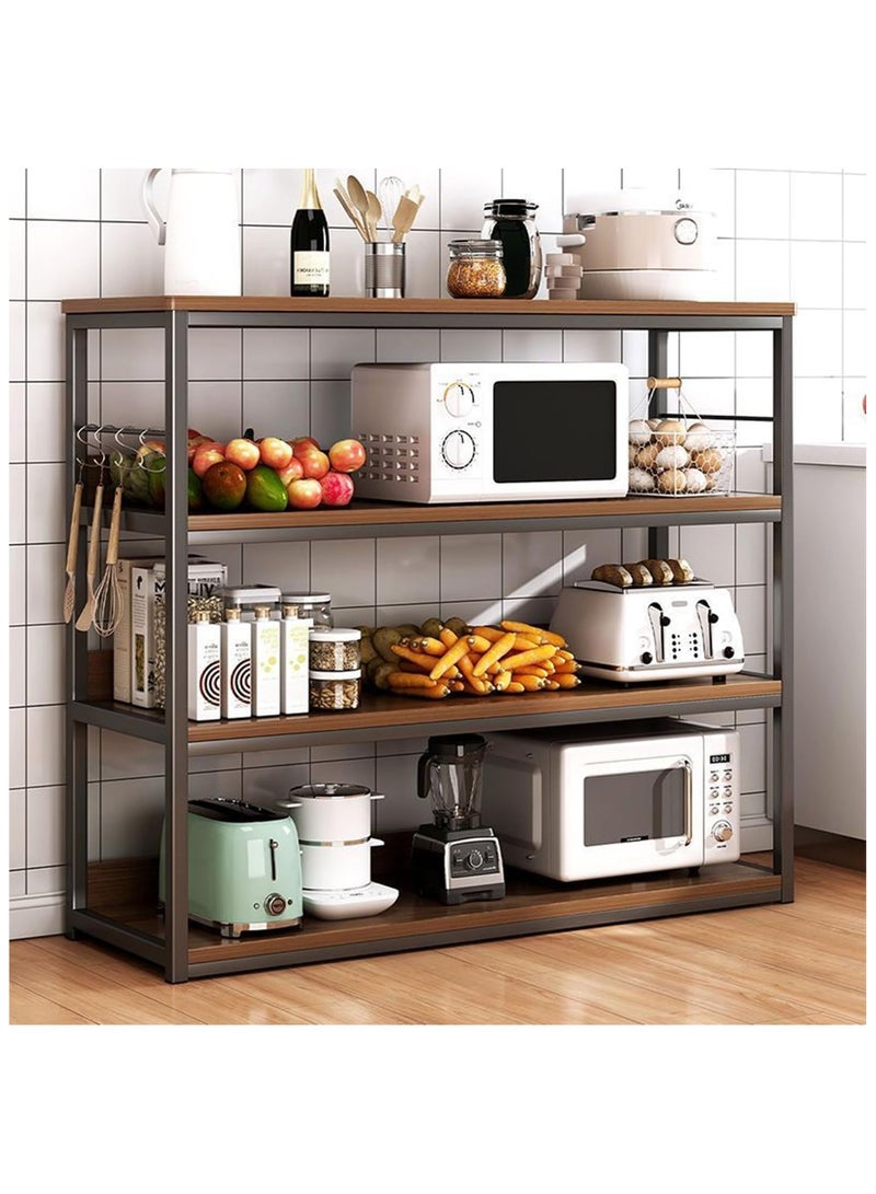 هيكسدريم رف تخزين، رف فرن من 4 طبقات، خزانة مطبخ مقاس 120 × 30 × 120 سم، رف الكتب، خزائن كتب غرفة المعيشة، مناسبة للممر، الأريكة، غرفة المعيشة، المطبخ، غرفة النوم - Image 1