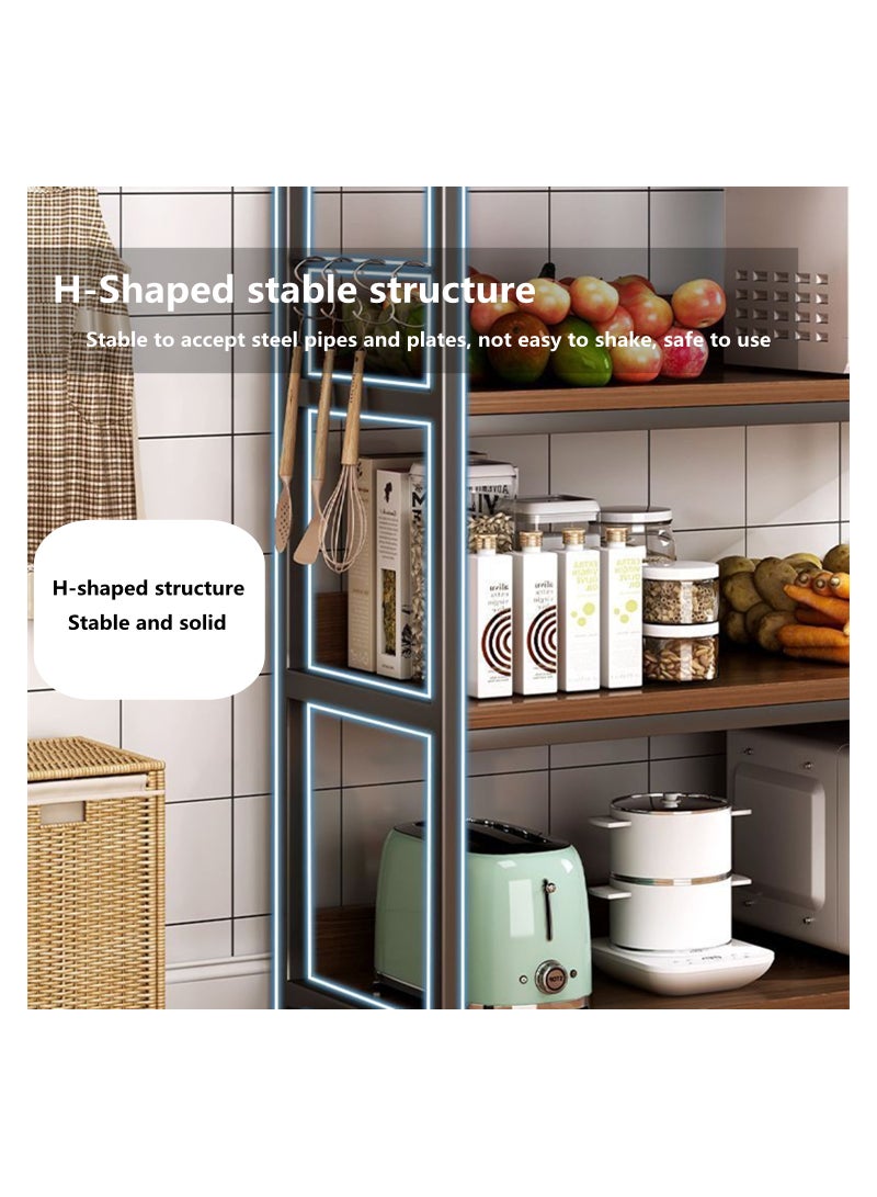 هيكسدريم رف تخزين، رف فرن من 4 طبقات، خزانة مطبخ مقاس 120 × 30 × 120 سم، رف الكتب، خزائن كتب غرفة المعيشة، مناسبة للممر، الأريكة، غرفة المعيشة، المطبخ، غرفة النوم - Image 4