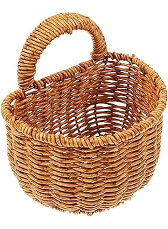 Small Woven Plastic Wall Mounted Basket For Kitchen Fruit Vegetable Storage - Image 1