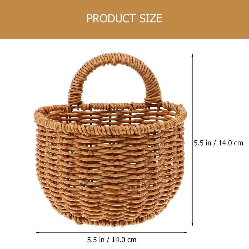 Small Woven Plastic Wall Mounted Basket For Kitchen Fruit Vegetable Storage - Image 3