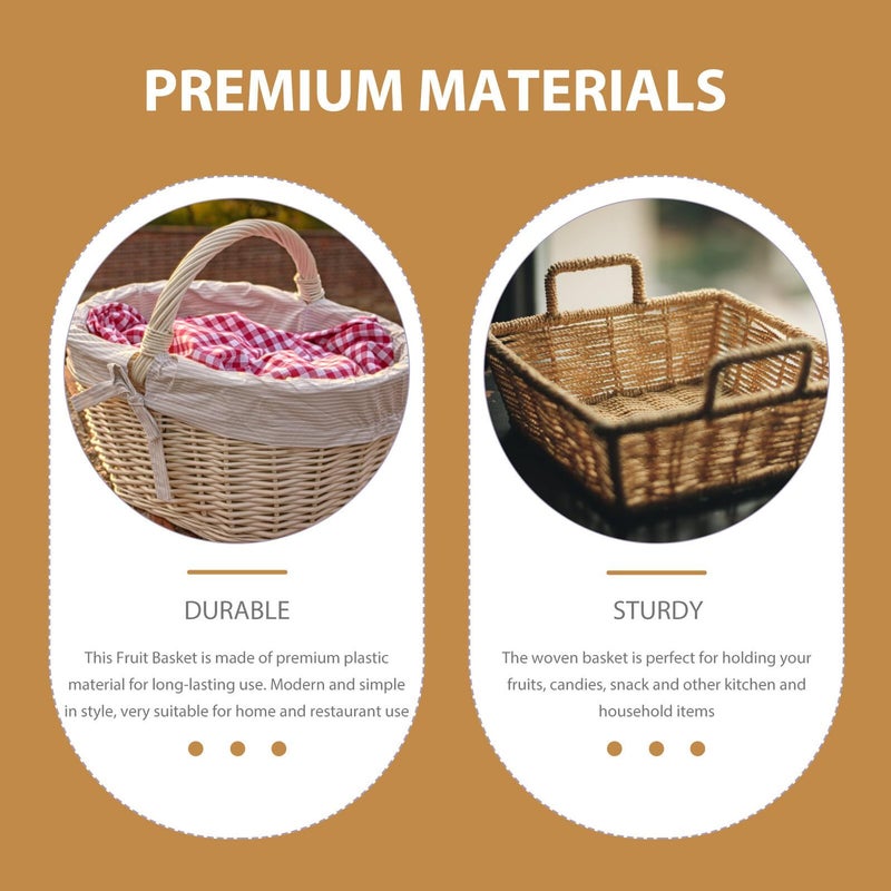 Small Woven Plastic Wall Mounted Basket For Kitchen Fruit Vegetable Storage - Image 5