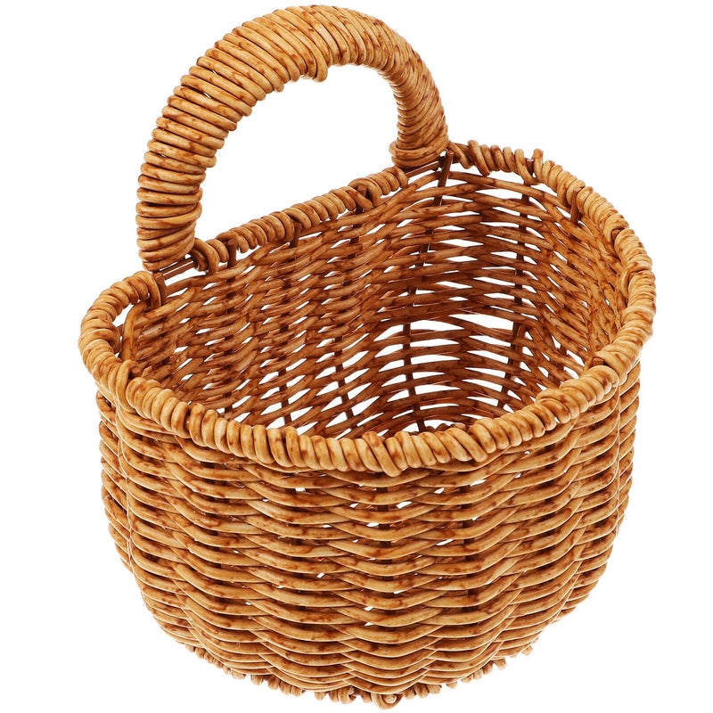 Small Woven Plastic Wall Mounted Basket For Kitchen Fruit Vegetable Storage - Image 2