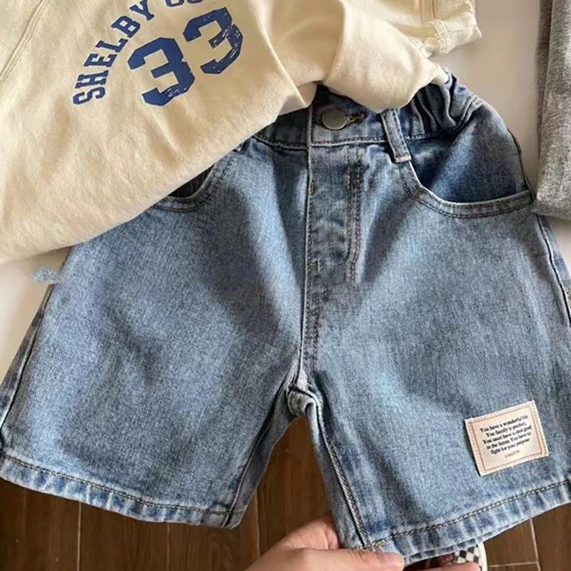 Korean Kidsren'S Clothing 2025 Boys' Casual Pants Kidsren'S Denim Shorts Girls' Loose And Versatile Pants - Image 3