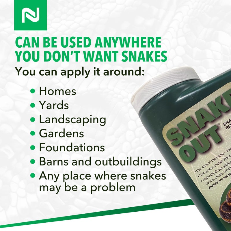 Nisus Snake Out Snake Repellent, Biodegradable, Safe for Pets and Children, Easy Application for Yards, Gardens, and Sheds, 4 lbs - Image 3