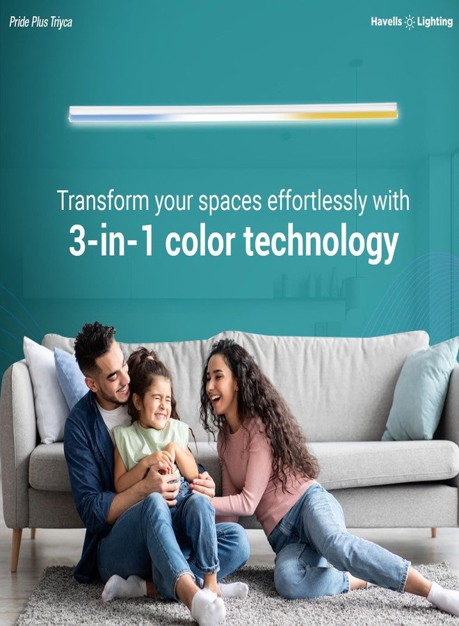 Havells 3 in 1 Triyca 20W LED Batten | 2000 Lumen Light Output| Three in One Color temperature (3000K,4000K,6500K)| Surge Protection up to 4kV| | Made in India| Pack of 1 - Image 3