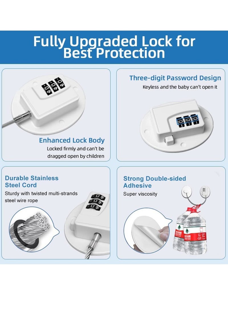 Window Safety Locks Self Adhesive Window Restrictors for UPVC No Drilling Window Locks Child Safety Pet Window Restrictor Kids Window Safety Restrictors Password for Childproof White 1 Pack - Image 3