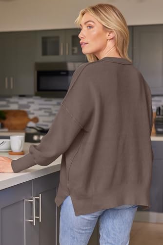 LILLUSORY Oversized Sweaters for Women 2025 Fall Fashion Outfits Trendy Crewneck Knit Cute Lightweight Sweater Pullover Tops Long Sleeve Shirts Winter Clothes Nutmeg S - Image 3